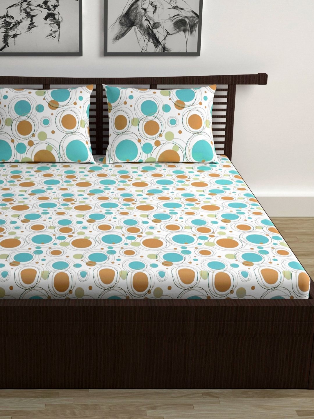 

Divine Casa Emeraled White Pure Cotton 144 TC King Bedsheet Set 1.50 m x 2.25 m