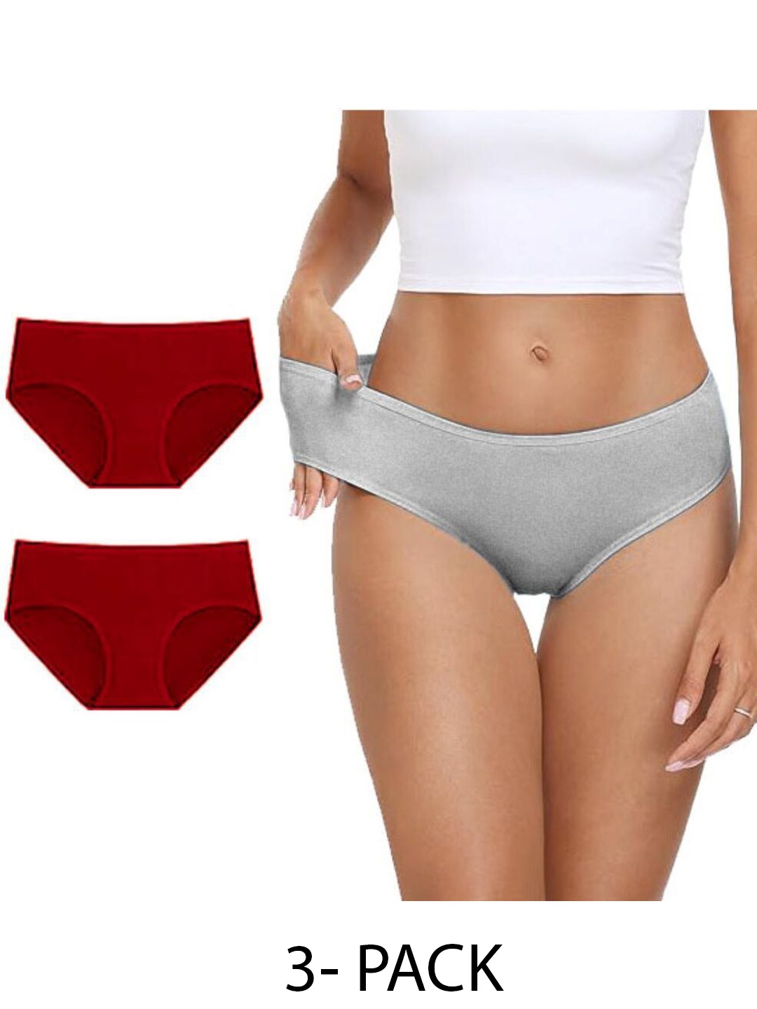

Diving Deep Women Pack of 3 Cotton Hipster Briefs, Assorted