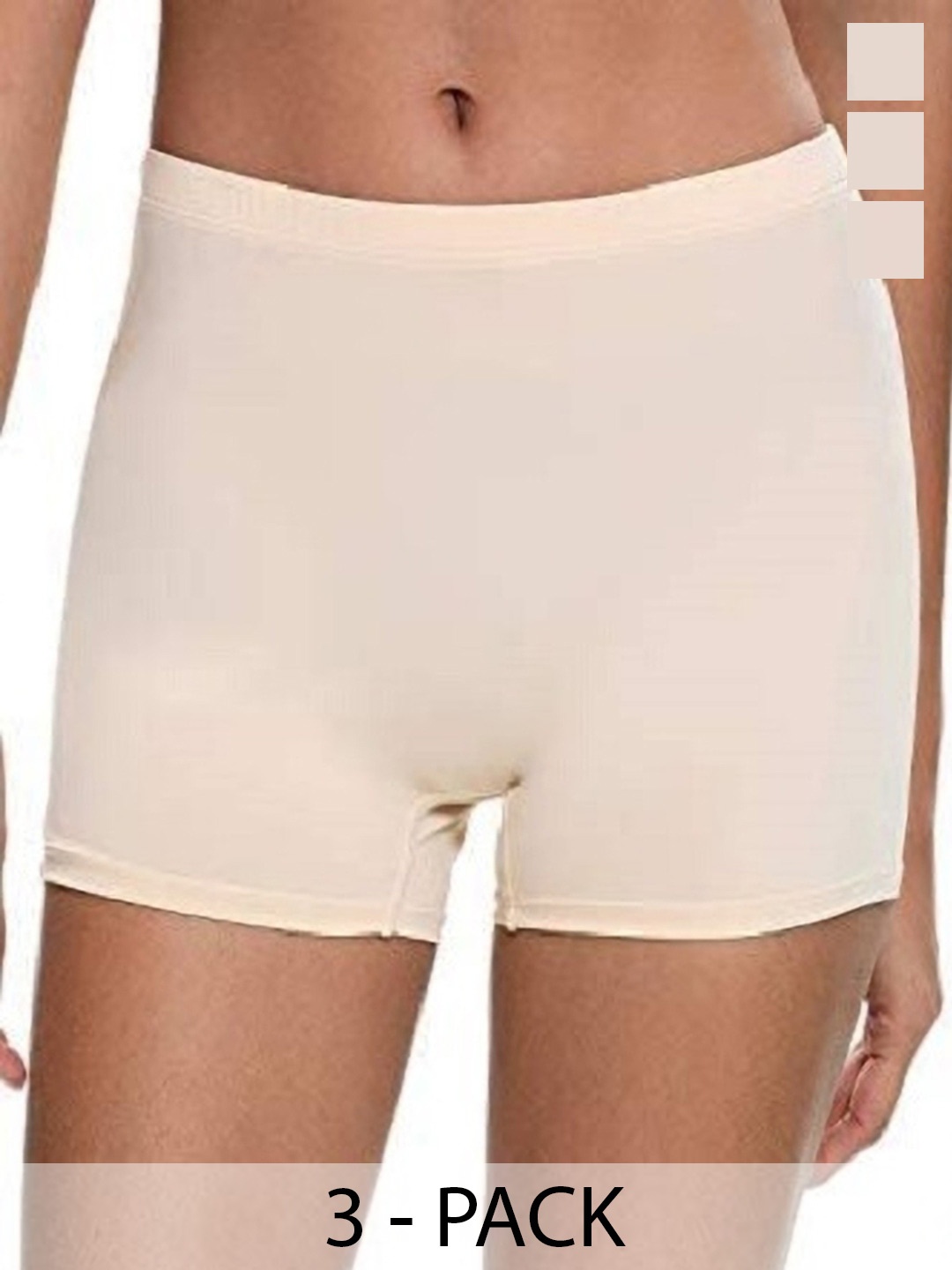 

Diving Deep Women Pack of 3 Boy Shorts Briefs, Beige
