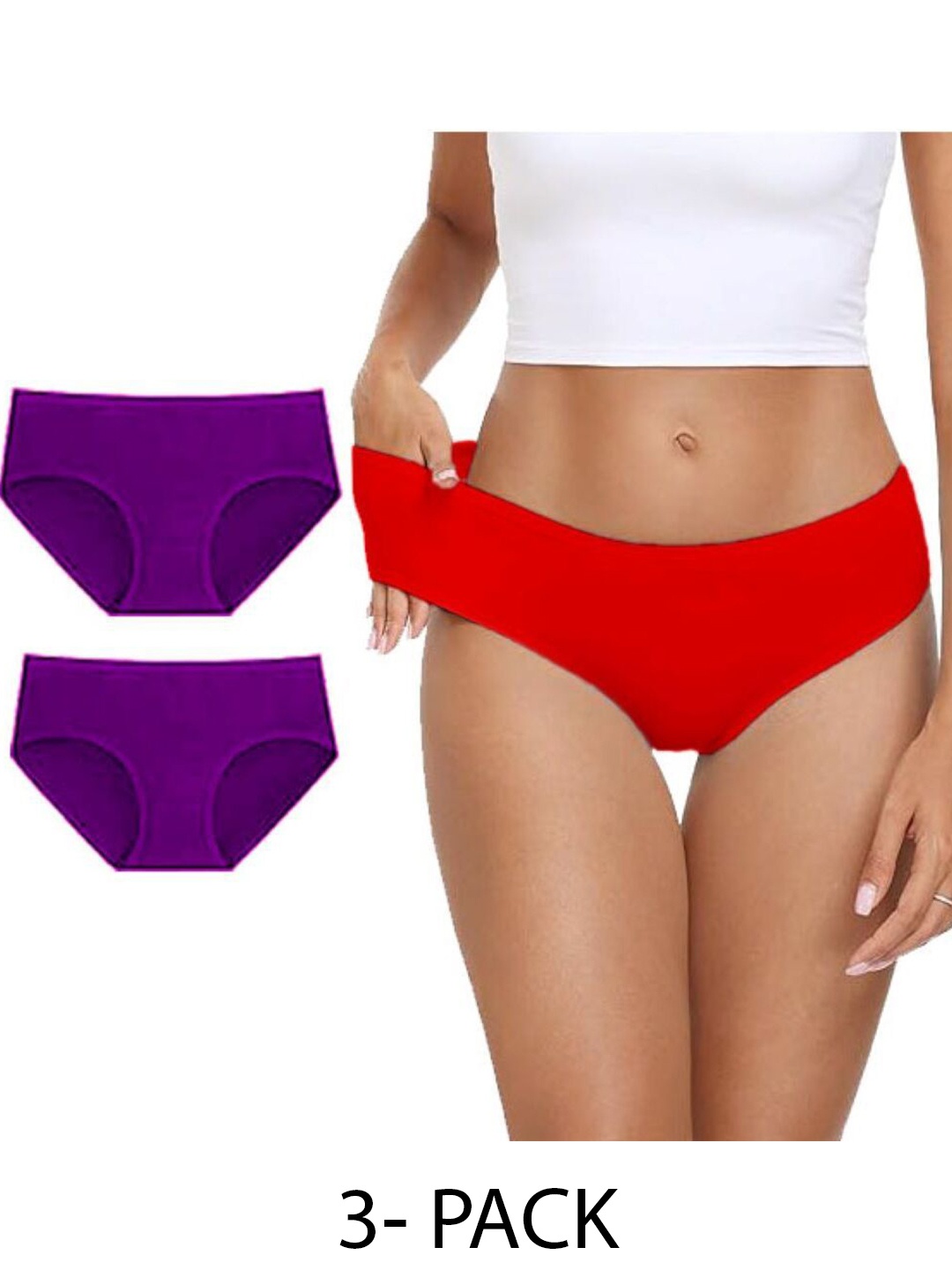 

Diving Deep Women Pack of 3 Hipster Briefs, Assorted