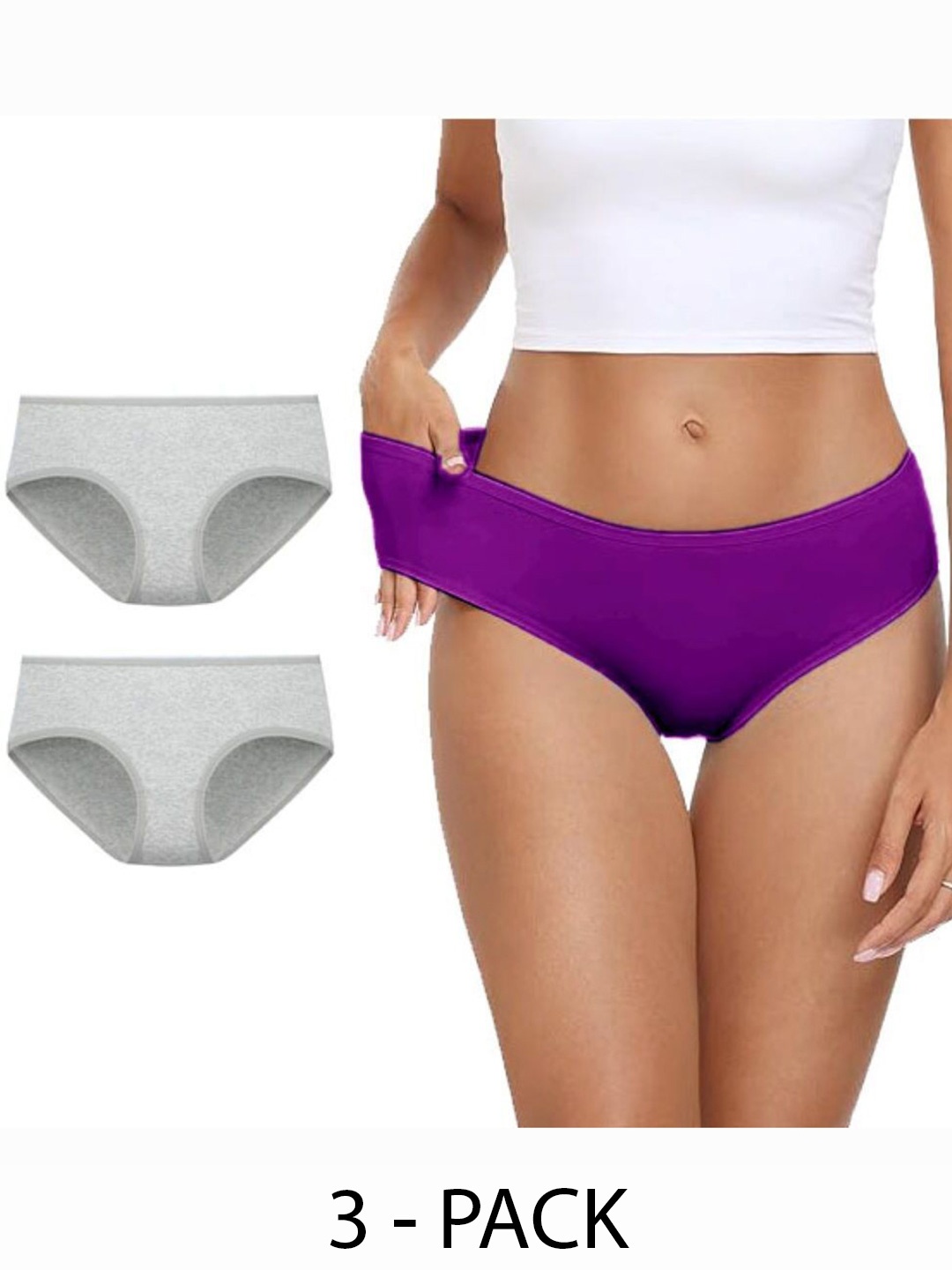 

Diving Deep Women Pack of 3 Hipster Briefs, Purple