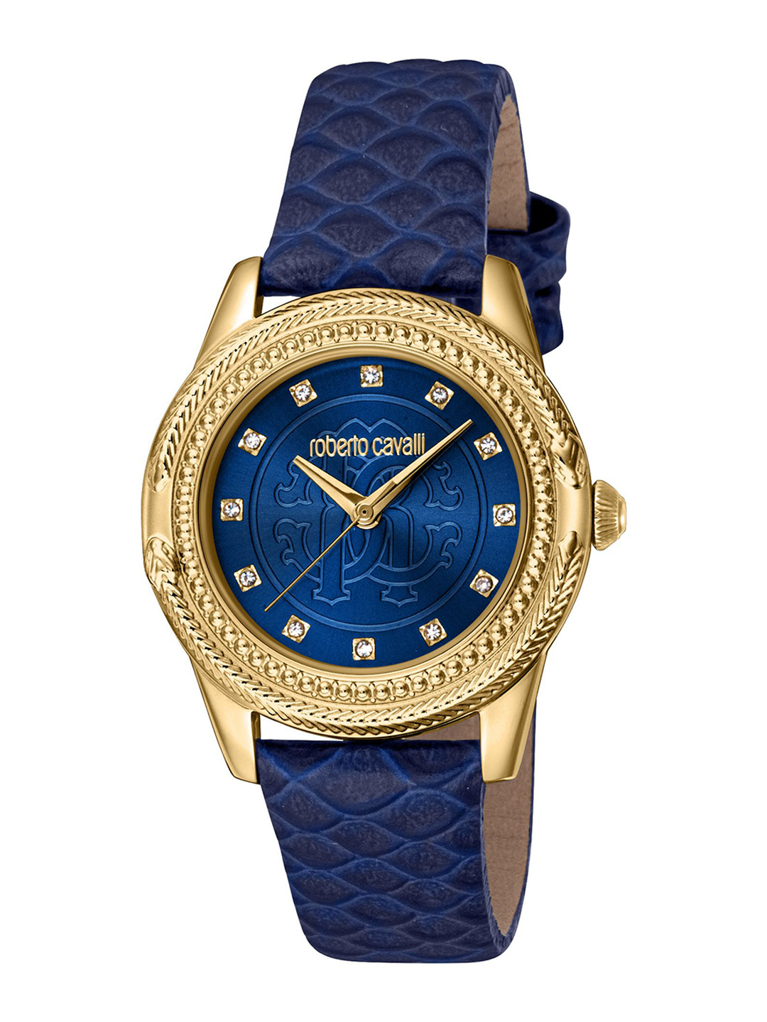

Roberto Cavalli Women Embellished Dial Reset Time Analogue Automatic Watch RC5L063L0025, Blue
