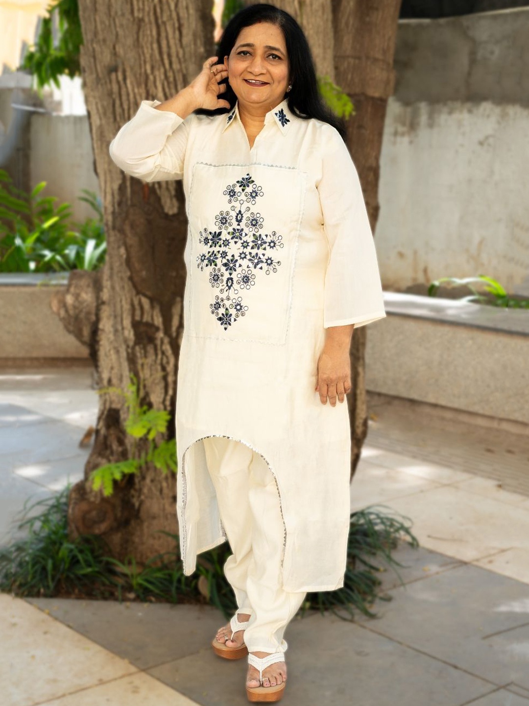 

Atha Fashion Embroidered Tunic With Trousers Co-Ords, White