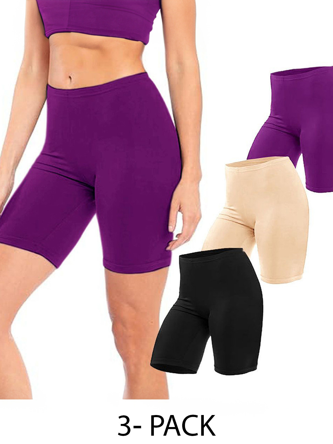 

Diving Deep Women Pack of 3 Boy Shorts Briefs, Purple