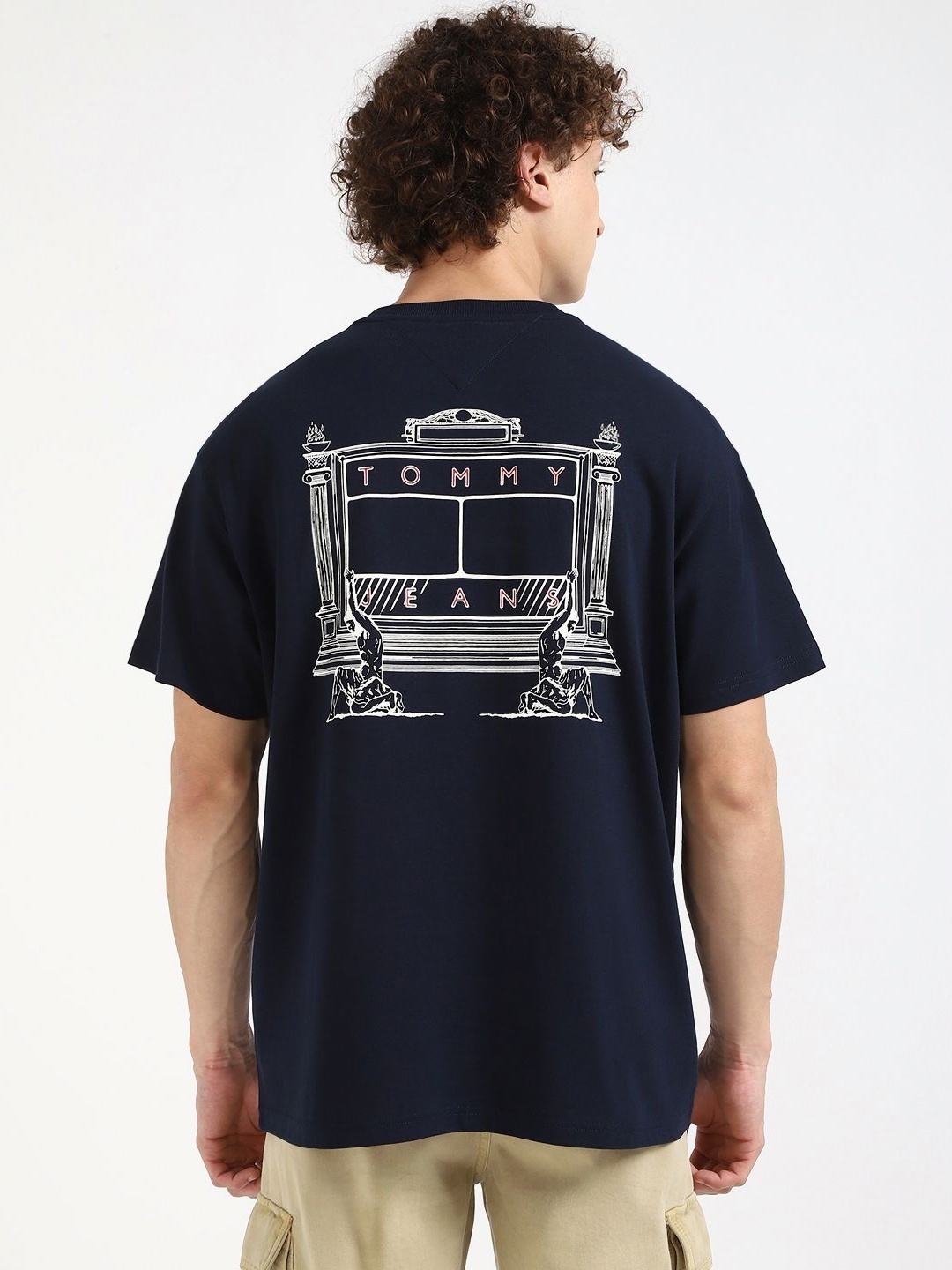 

Tommy Hilfiger Men Graphic Printed Round Neck Cotton T-shirt, Navy blue