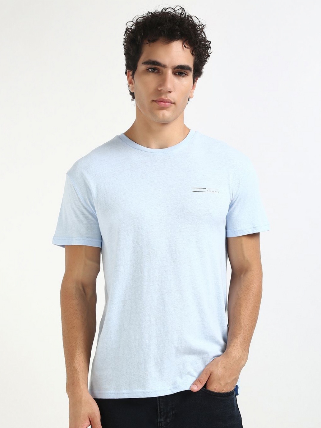 

Tommy Hilfiger Men Solid Round Neck Cotton T-shirt, Blue