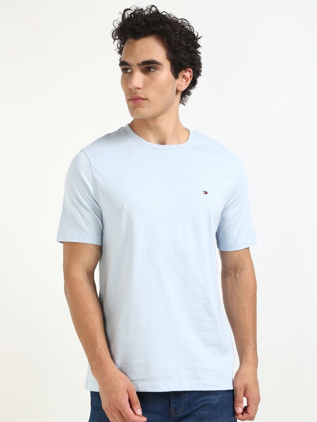 

Tommy Hilfiger Men Solid Round Neck Cotton T-shirt, Blue