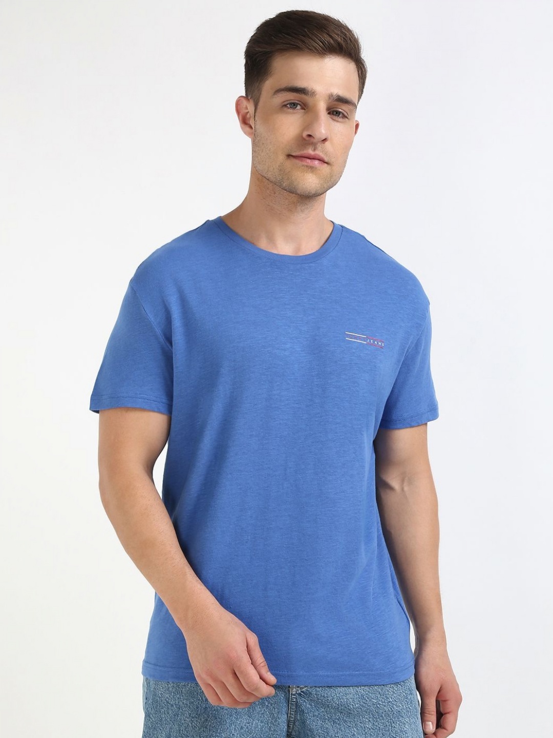 

Tommy Hilfiger Men Solid Round Neck Cotton T-shirt, Blue