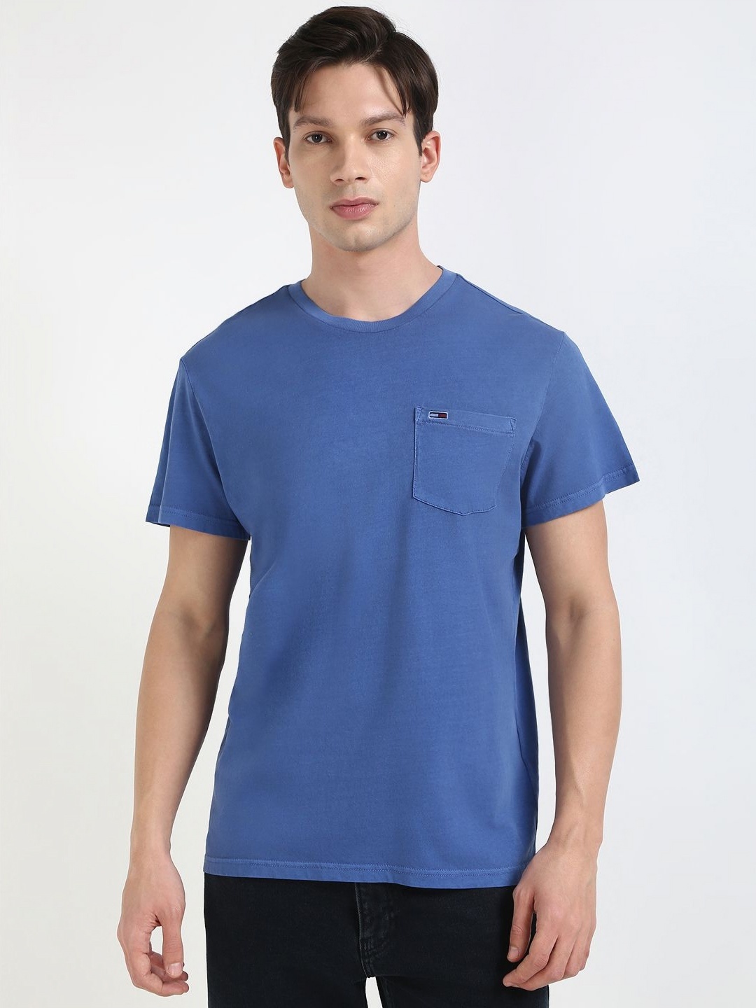 

Tommy Hilfiger Men Solid Round Neck Cotton T-shirt, Blue