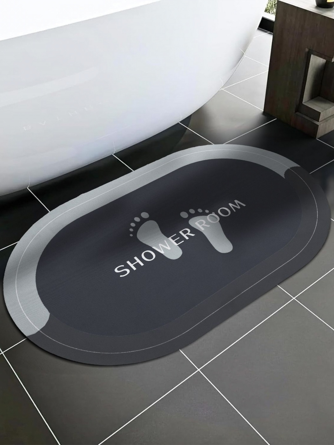 

Aura Grey Printed Silicone 300 GSM High Water Absorbent Anti-Skid Bath Rug