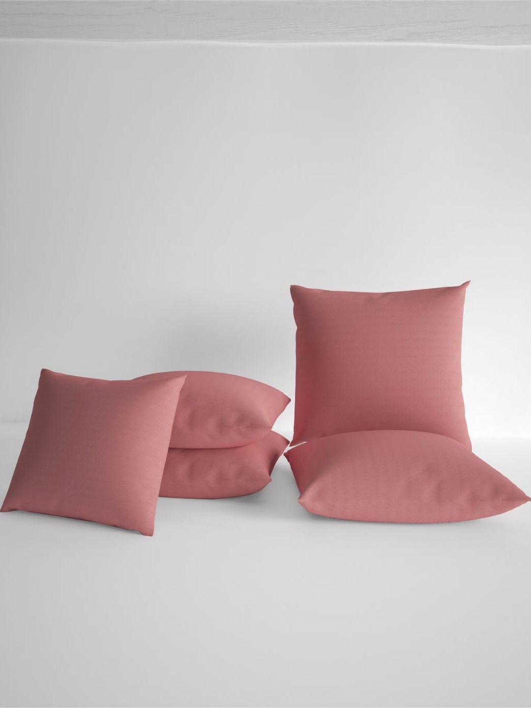 

Divine Casa Peach-Coloured 5 Pieces Velvet Square Cushion Covers