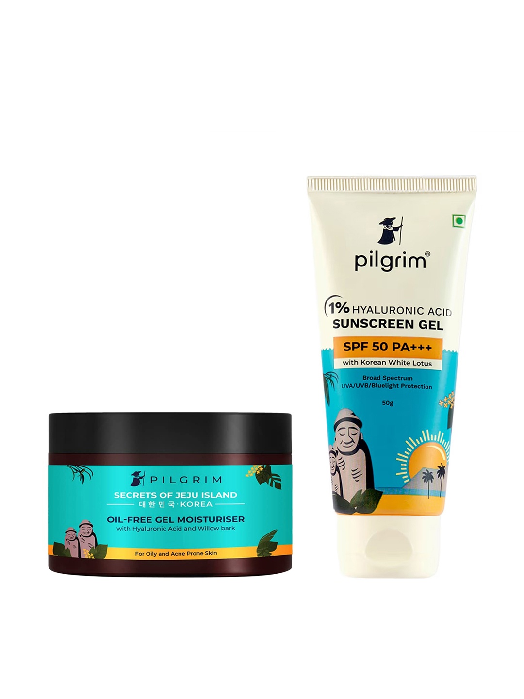 

Pilgrim Set Of Oil-Free Gel Moisturizer & SPF 50 Sunscreen - 100g, Teal