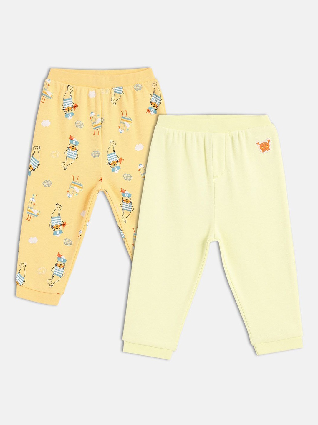 

MINI KLUB Boys Pack of 2 Regular Fit Cotton Trouser, Yellow