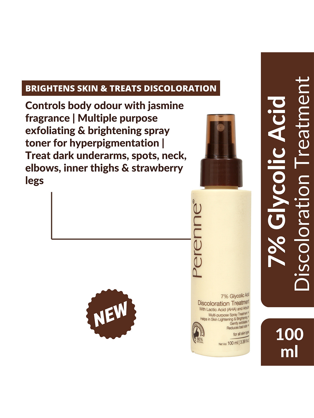 

Perenne 7% Glycolic Acid Discoloration Treatment - 100 ml, Cream