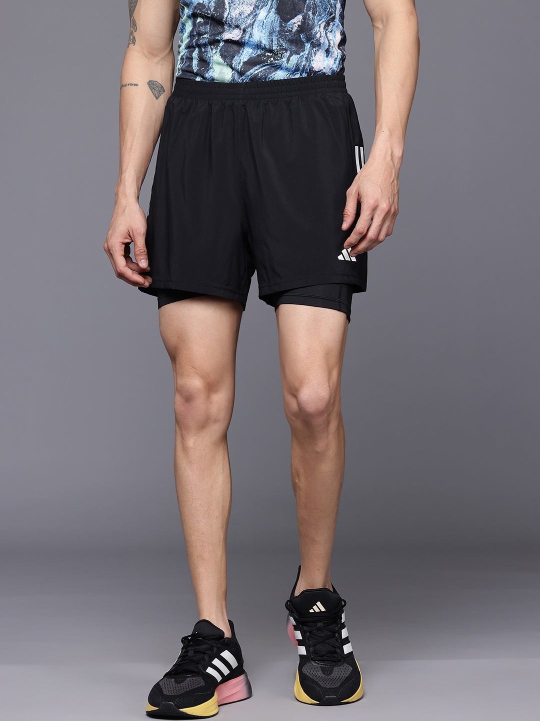 

ADIDAS Men Own the Run CLIMACOOL 2-in-1 Shorts, Black