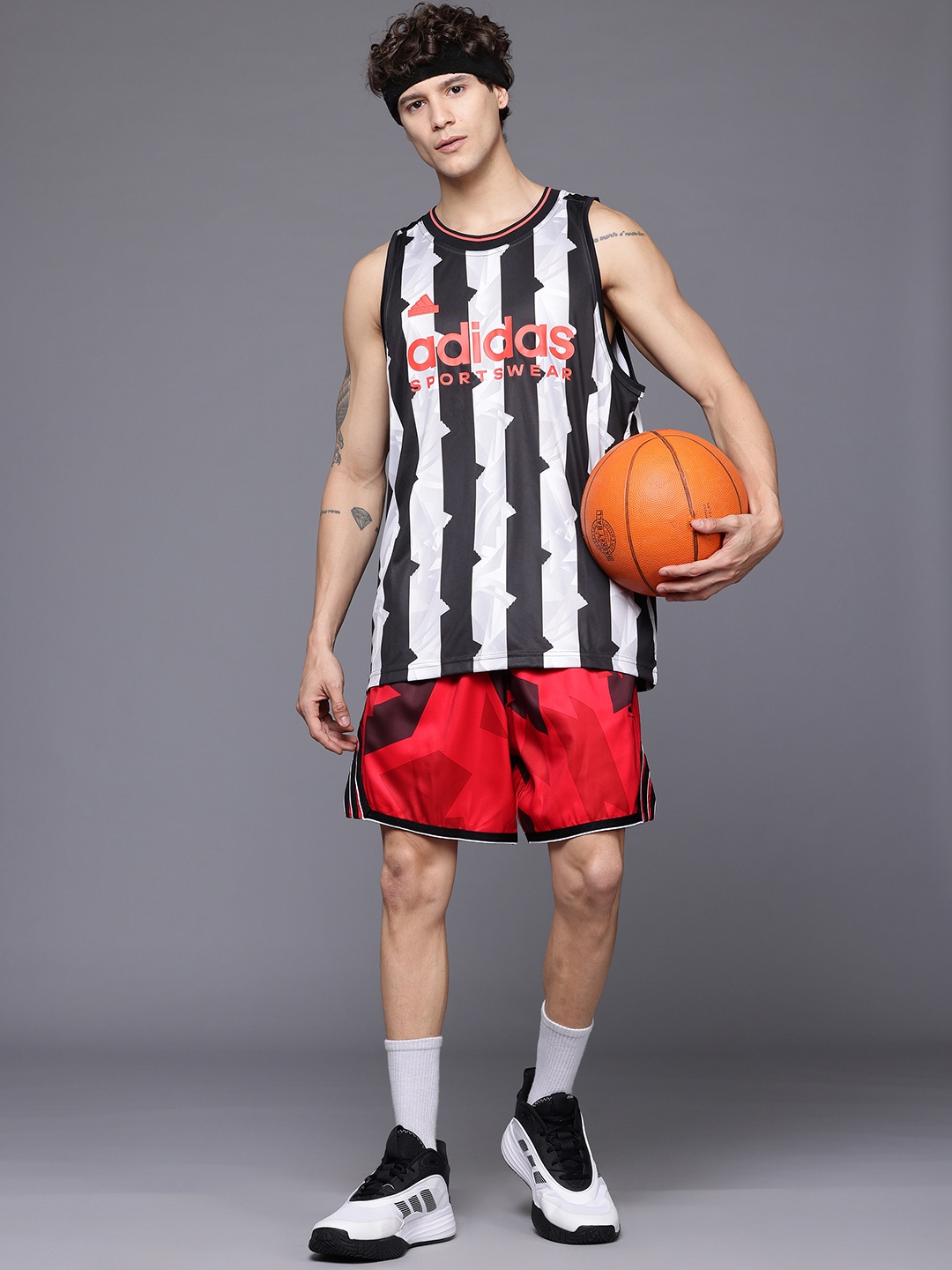 

ADIDAS Men Crazy Lite AOP Basketball Shorts, Red