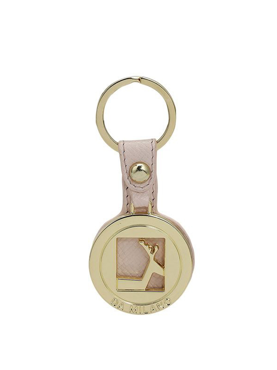 

Da Milano Textured Leather Key chain, Pink