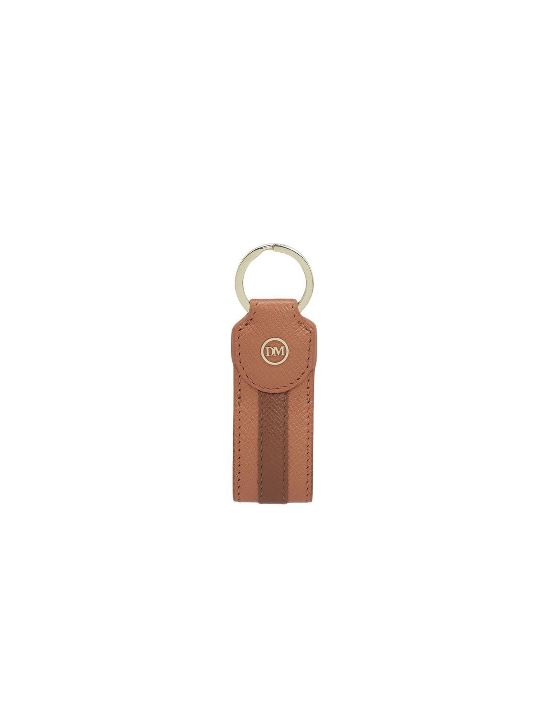 

DA MILANO Unisex Textured Leather Key Chain, Pink