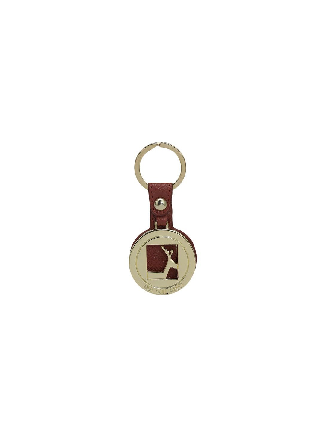 

DA MILANO Textured Leather Key Chain, Brown