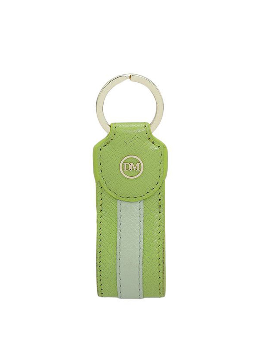

DA MILANO Textured Leather Key Chain, Green