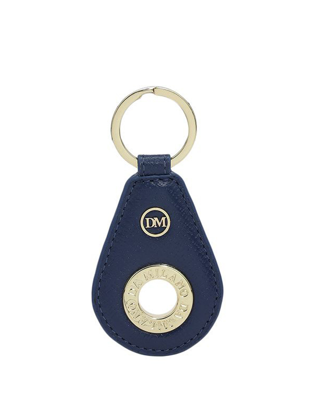 

Da Milano Textured Leather Key Chain, Blue