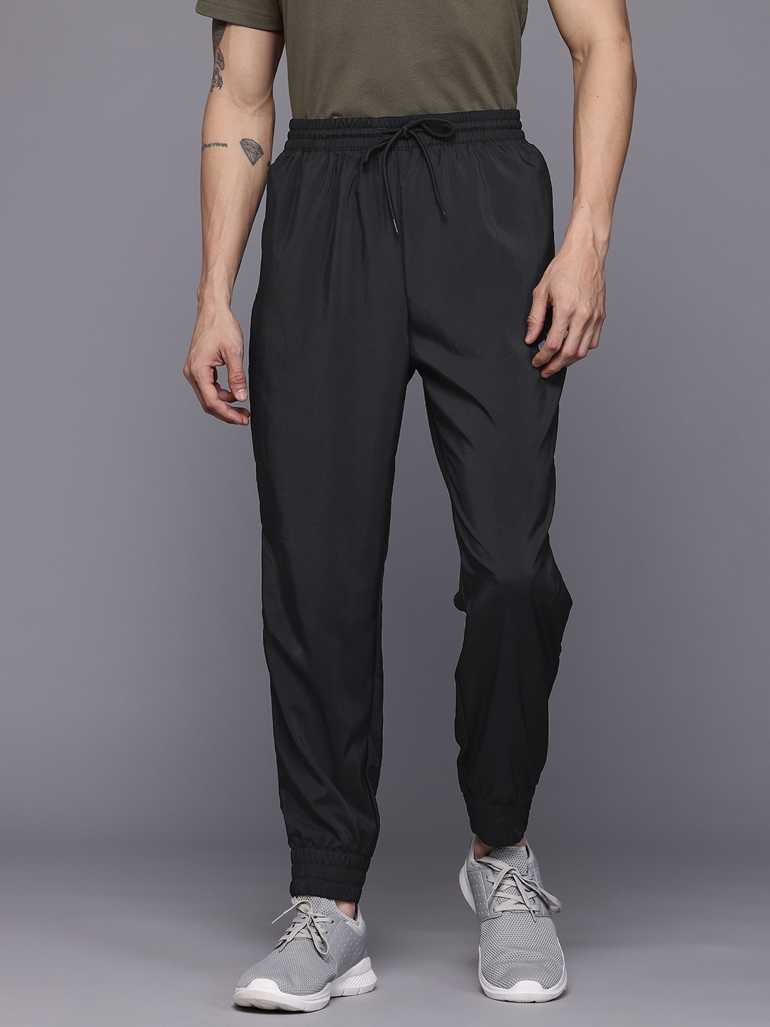 

ADIDAS Men Solid Joggers with Brand Logo Detail, Black