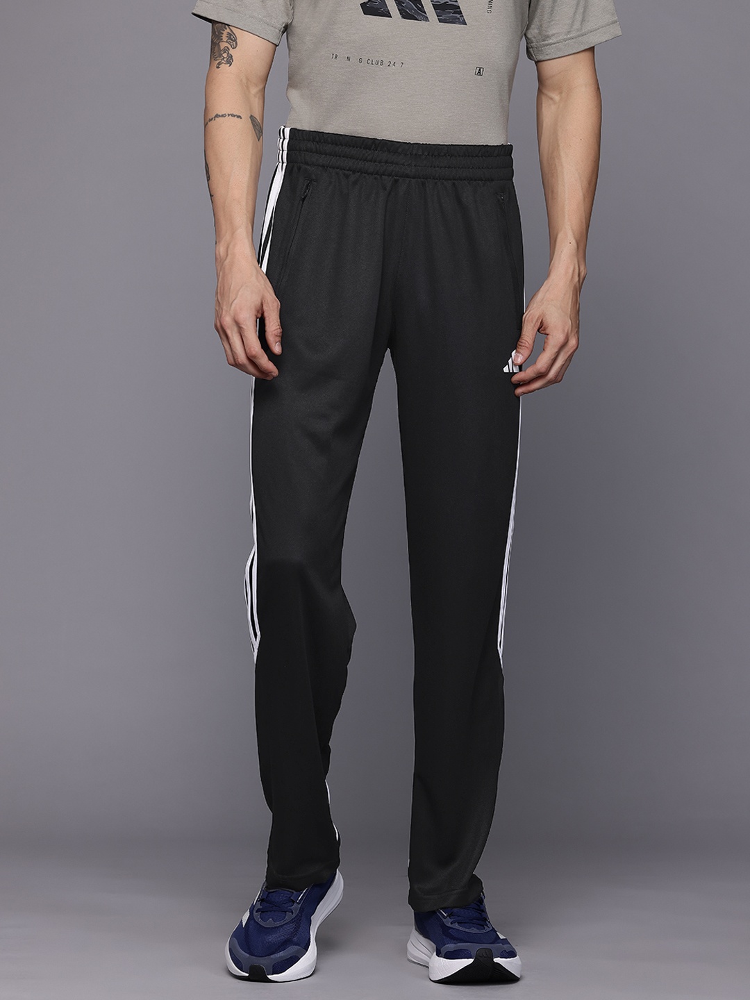 

Adidas Men Striped Track Pants, Black