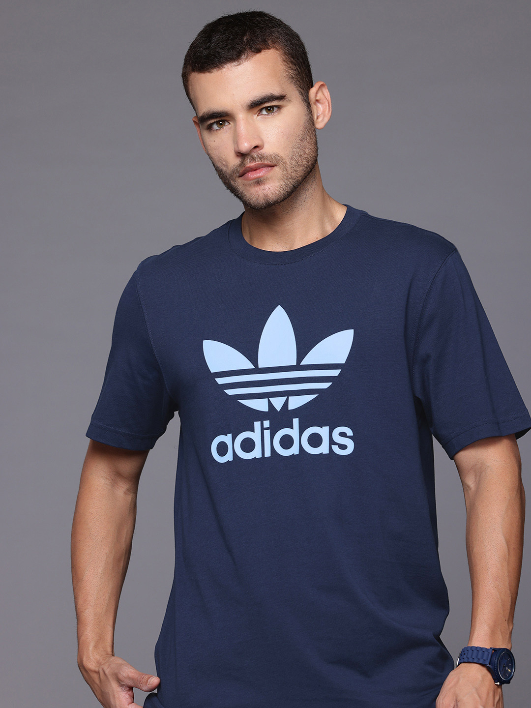 

ADIDAS Originals Pure Cotton Printed T-Shirt, Navy blue