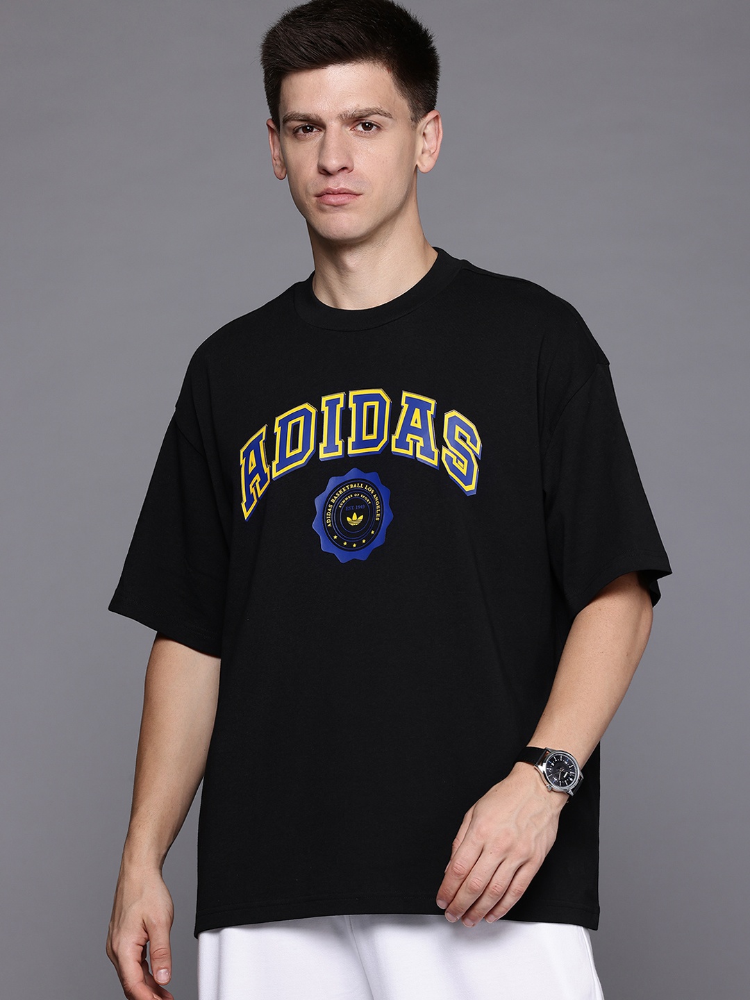 

ADIDAS Originals GFX Brand Logo Print Relaxed Fit T-shirt, Black