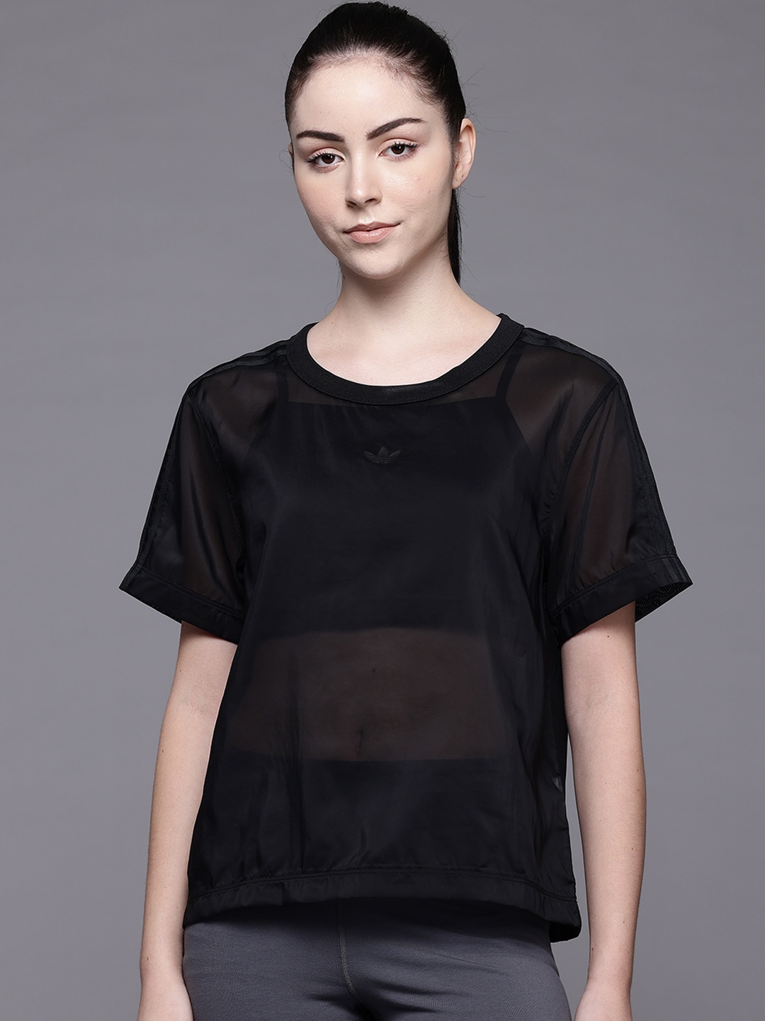 

ADIDAS Originals Sheer 3 Stripes T-shirt, Black