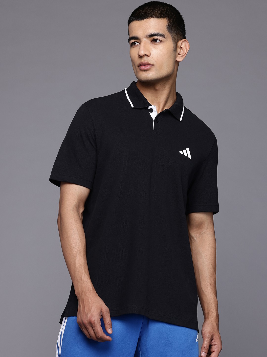 

ADIDAS Contrast Tipping Polo T-shirt, Black