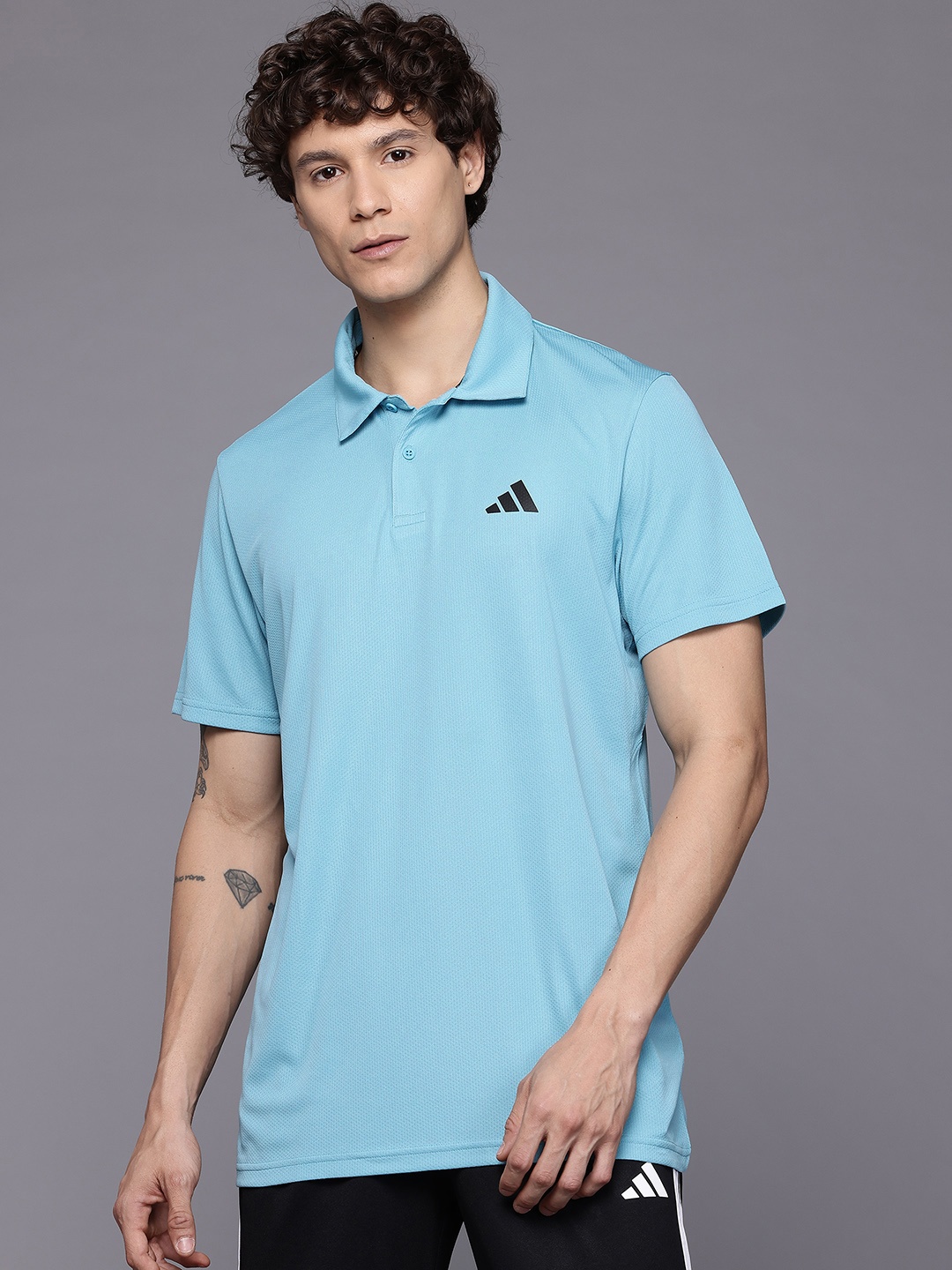 

ADIDAS Men Polo Collar T-shirt, Blue