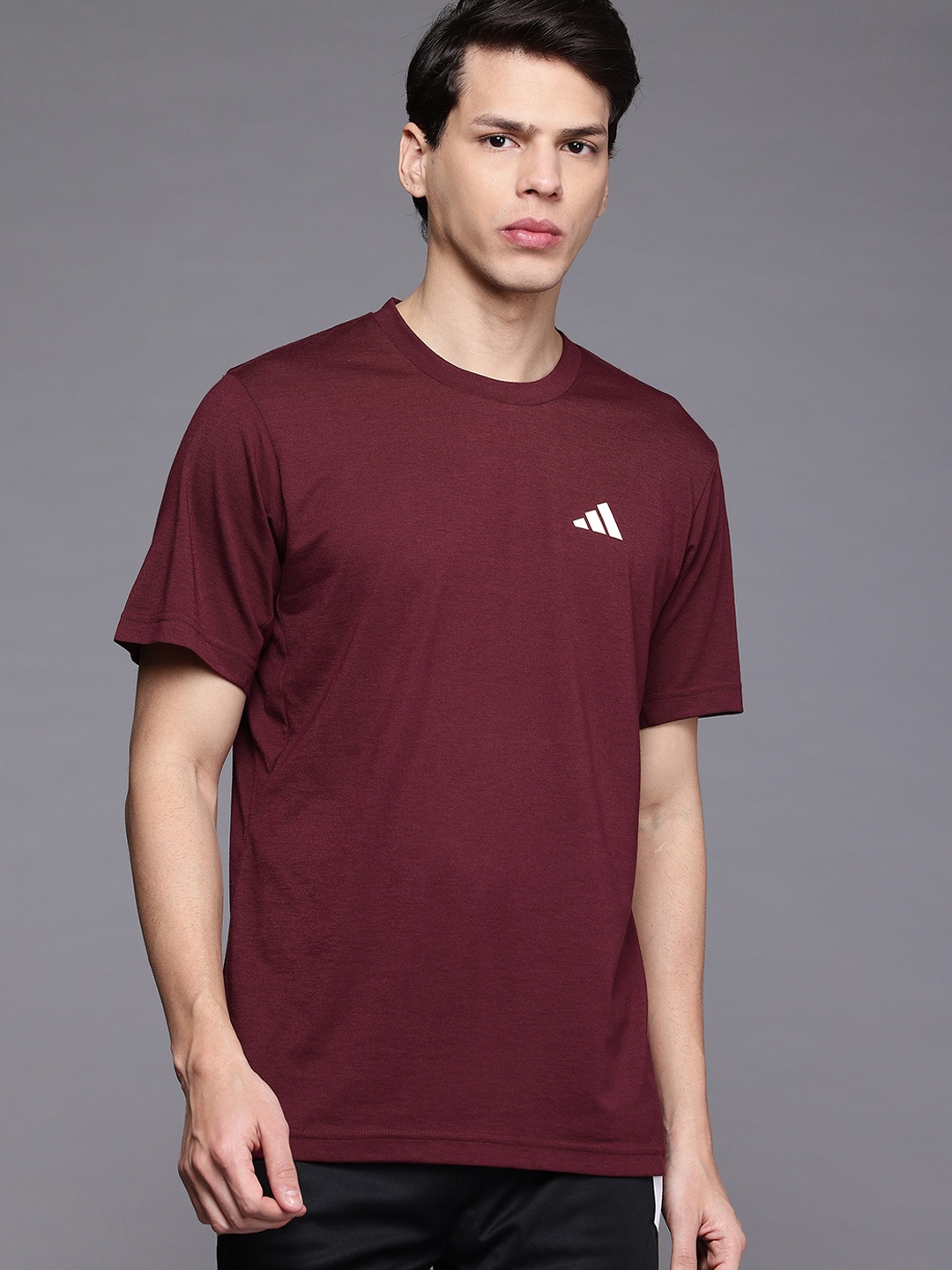 

ADIDAS Brand Logo Print Detail TR-ES FR Training T-shirt, Burgundy