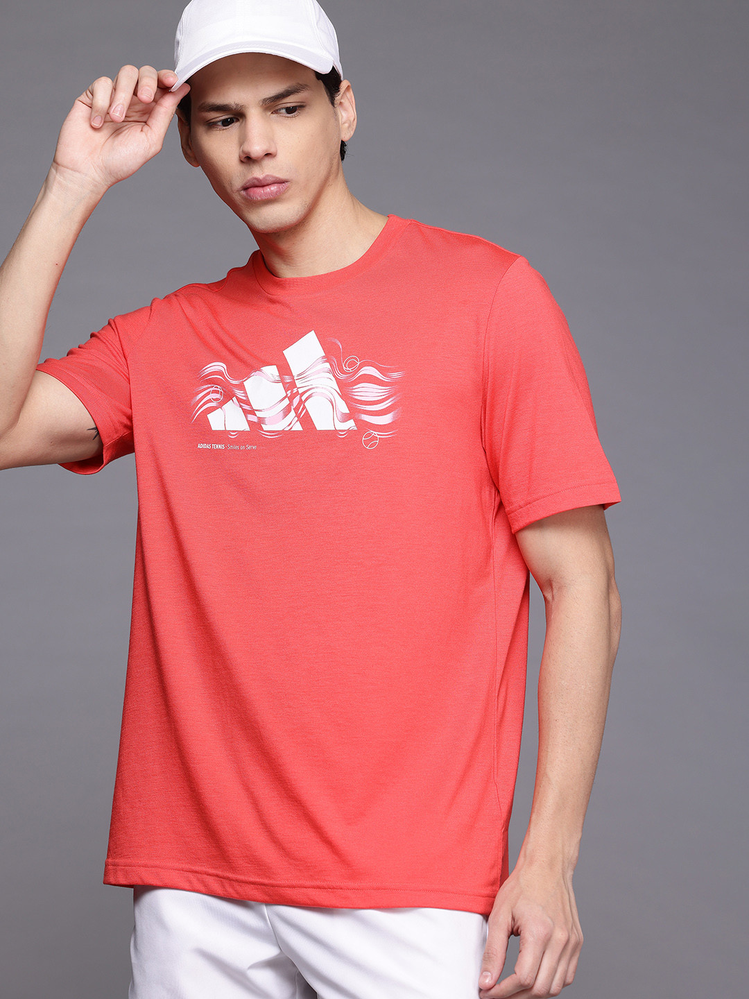 

ADIDAS Brand Logo Print LOGO G Tennis T-shirt, Red
