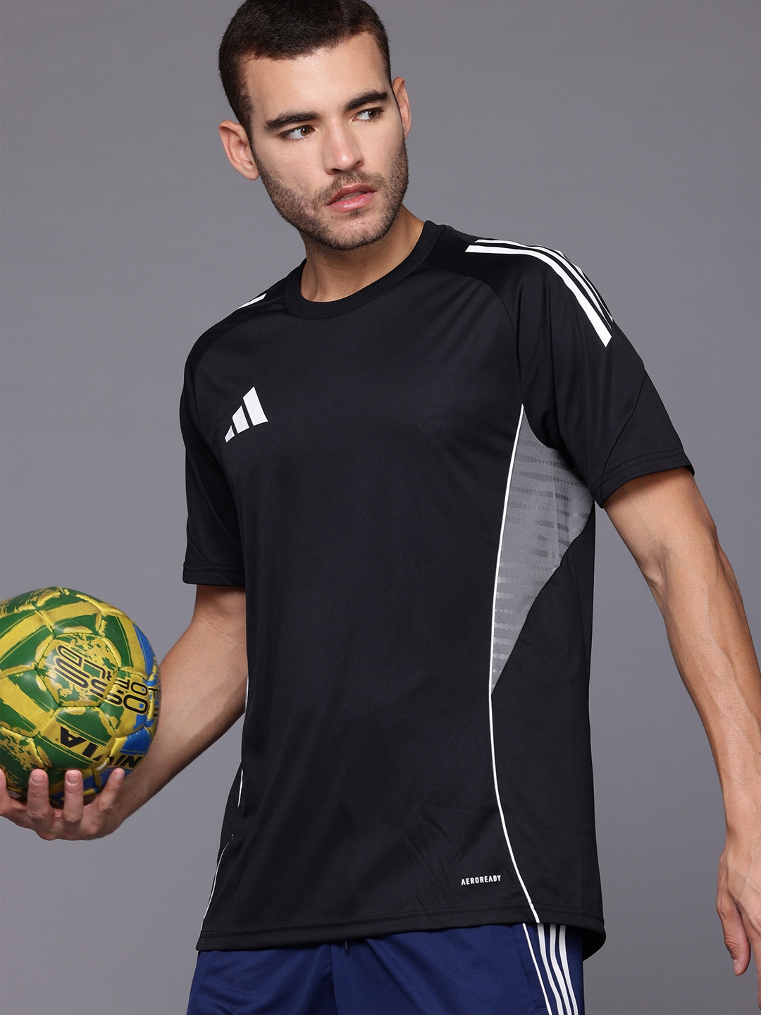 

ADIDAS Printed Slim Fit Training T-shirt, Black
