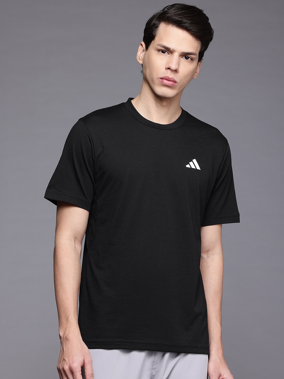 

ADIDAS Brand Logo Print Detail TR-ES FR Training T-shirt, Black