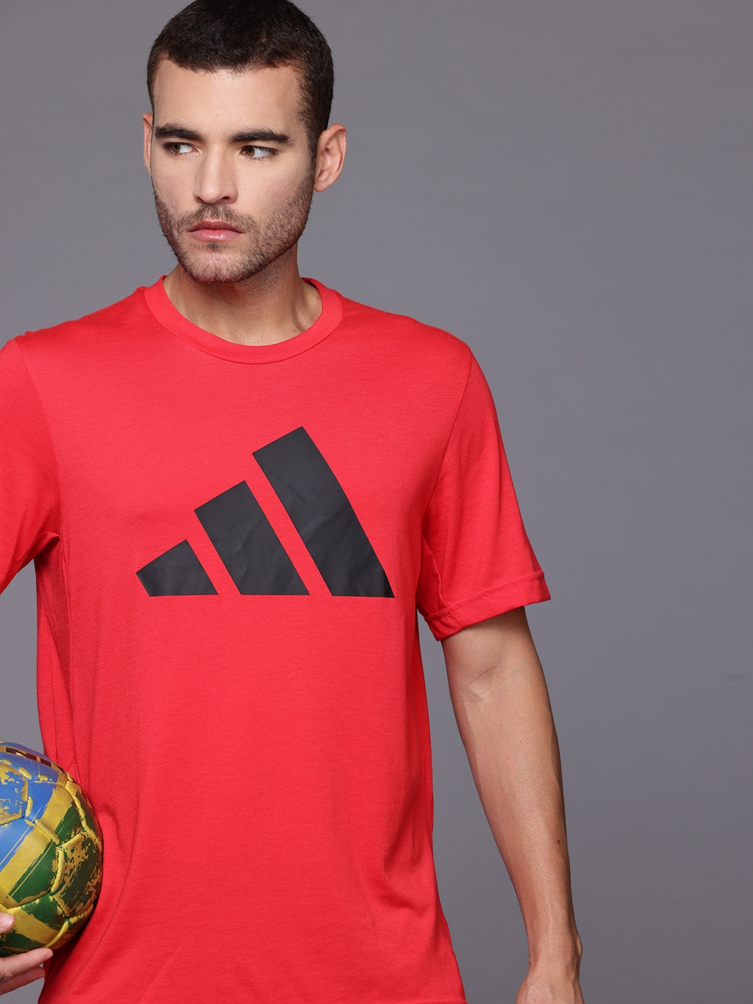 

ADIDAS Brand Logo Printed Aeroready Training Essentials T-shirt, Red