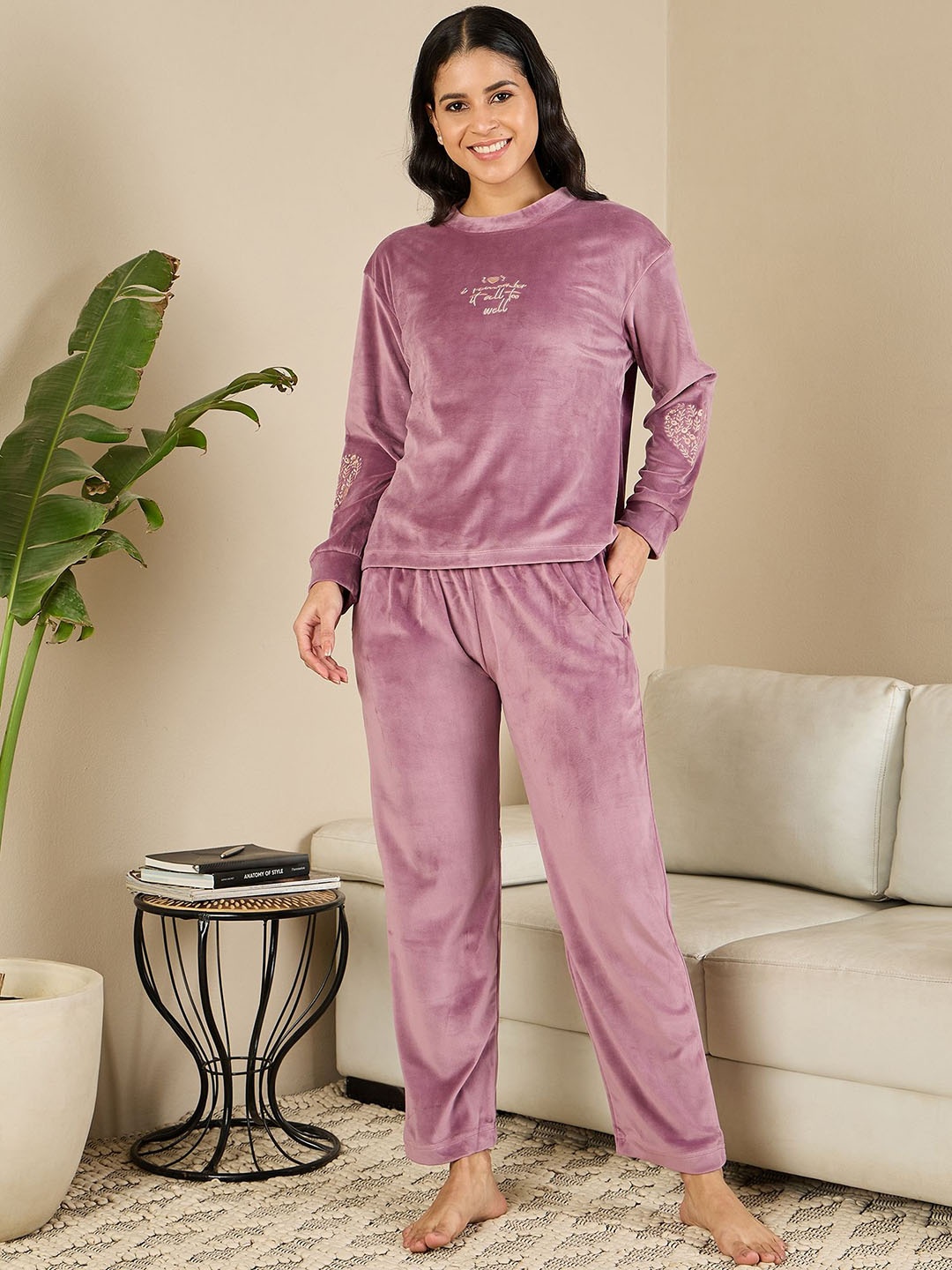 

July Printed Long Sleeves T-Shirt With Trouser, Pink