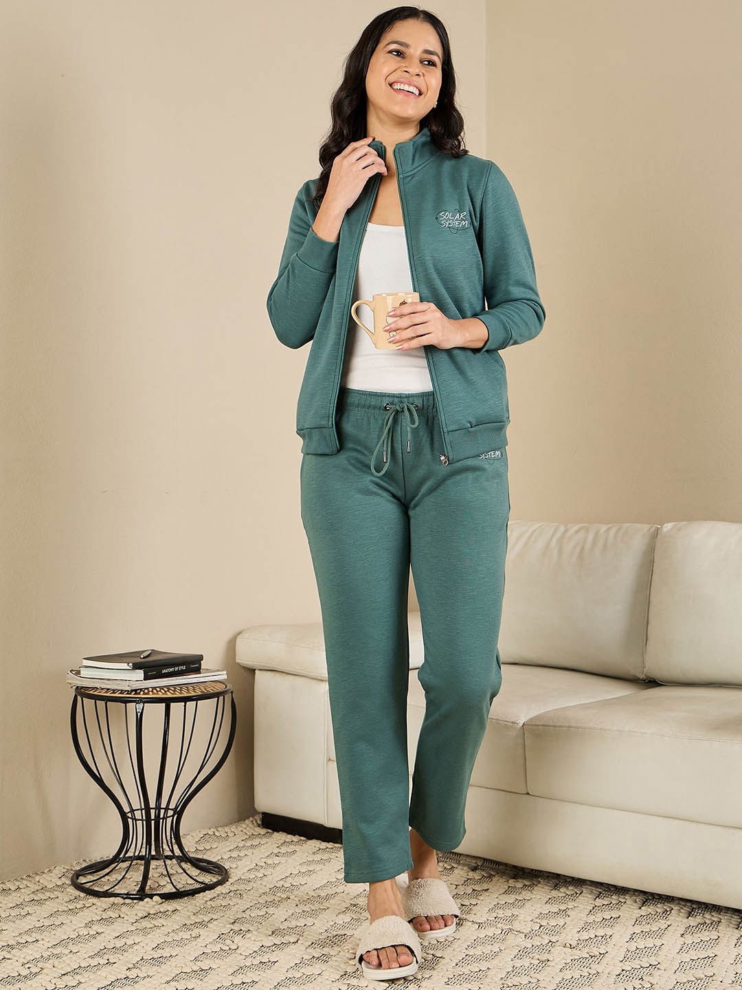 

July High Neck Sweatshirt With Trouser, Green