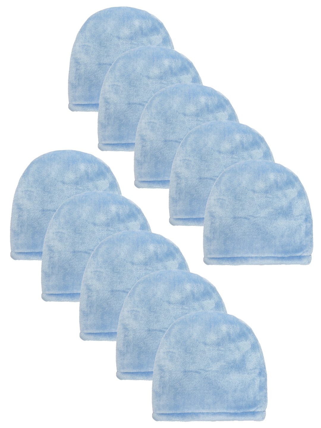 

Klotthe Women Set Of 10 Skyblue Woolen Beanie Caps, Blue