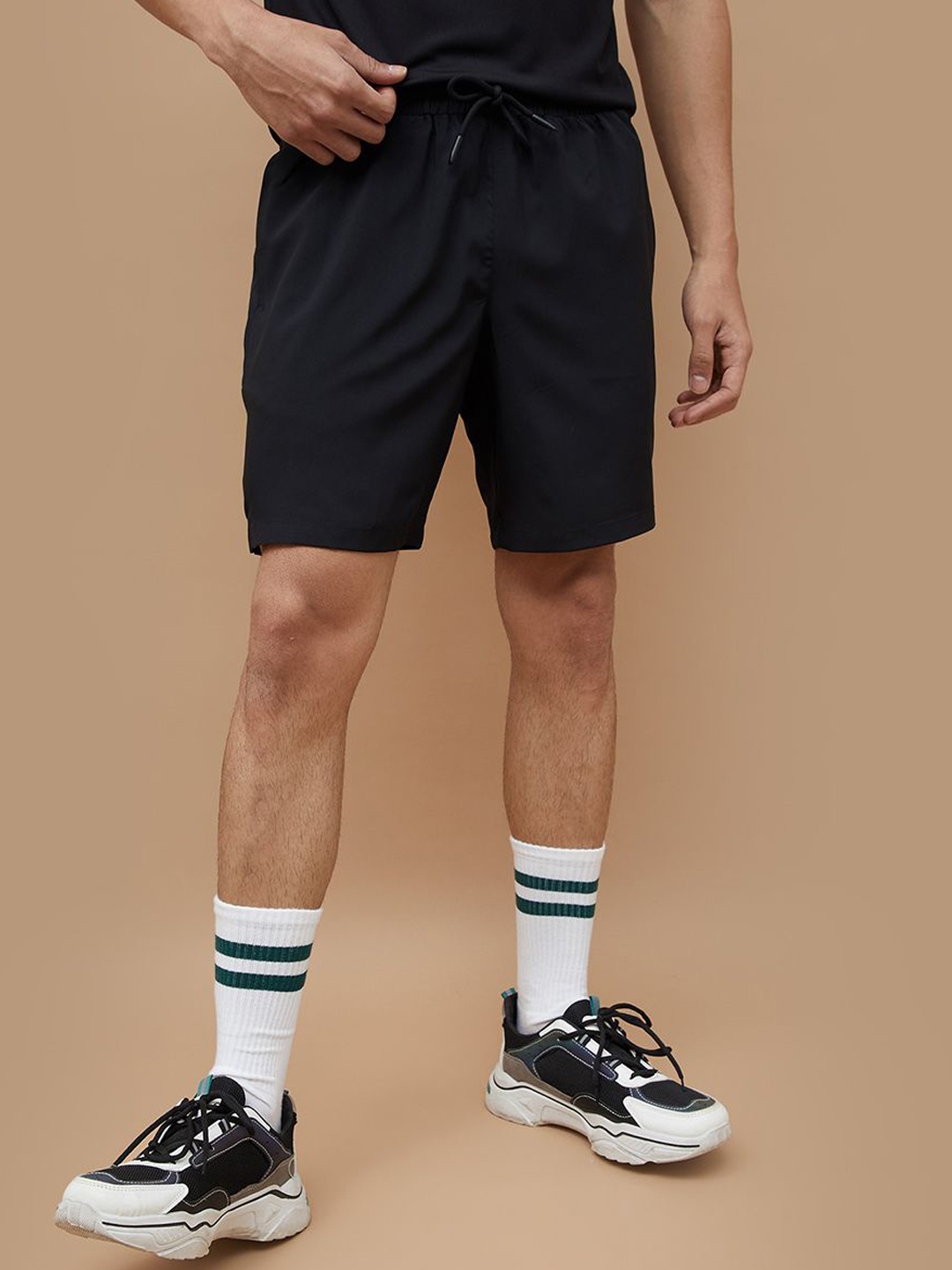 

Fame Forever by Lifestyle Men Regular Fit Mid-Rise Sports Shorts, Black