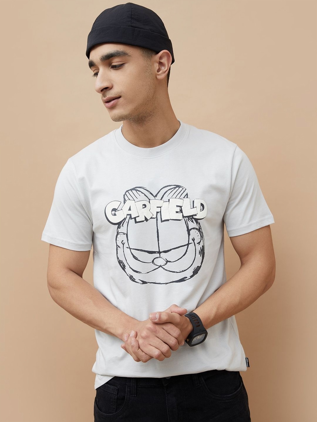 

Fame Forever by Lifestyle Men Garfield T Shirt, Grey
