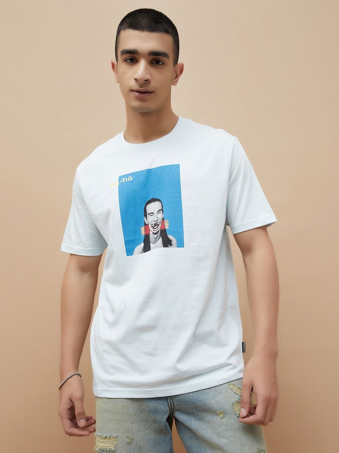 

Fame Forever by Lifestyle Men Graphic Printed Round Neck Cotton T-shirt, White