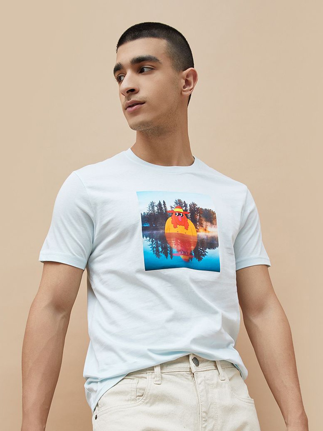 

Fame Forever by Lifestyle Men Graphic Printed Round Neck Cotton T-shirt, Blue