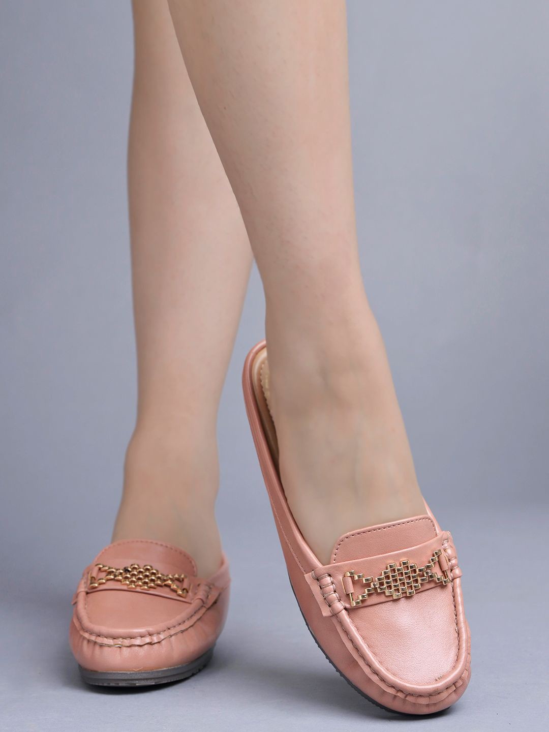 

Shoetopia Women Slip-On Lightweight Loafers, Peach