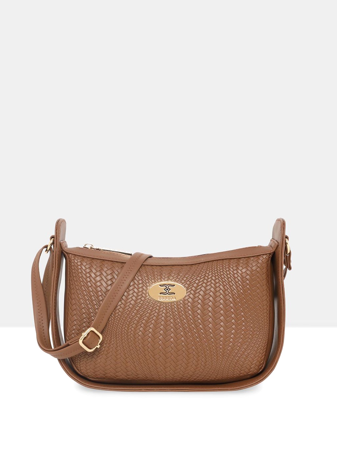 

ESBEDA Women Textured Crossbody Casual Sling Bag, Tan