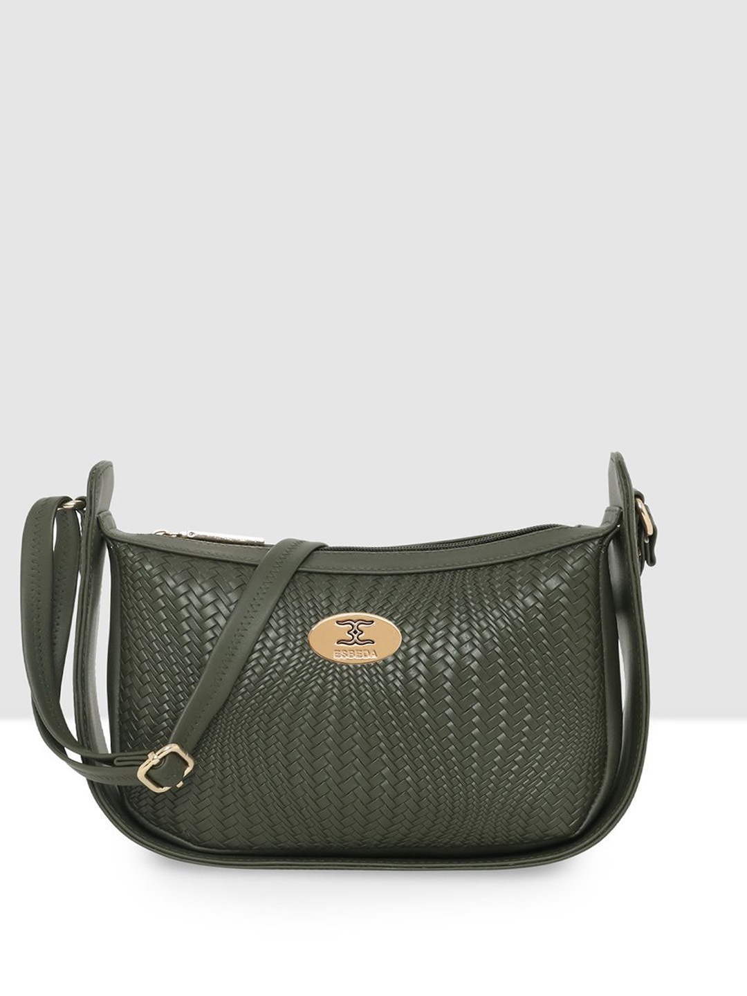 

ESBEDA Women Textured Crossbody Casual Sling Bag, Olive