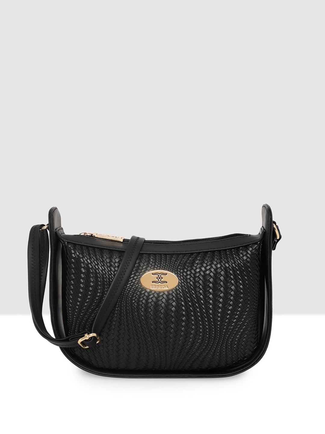 

ESBEDA Women Textured Crossbody Casual Sling Bag, Black