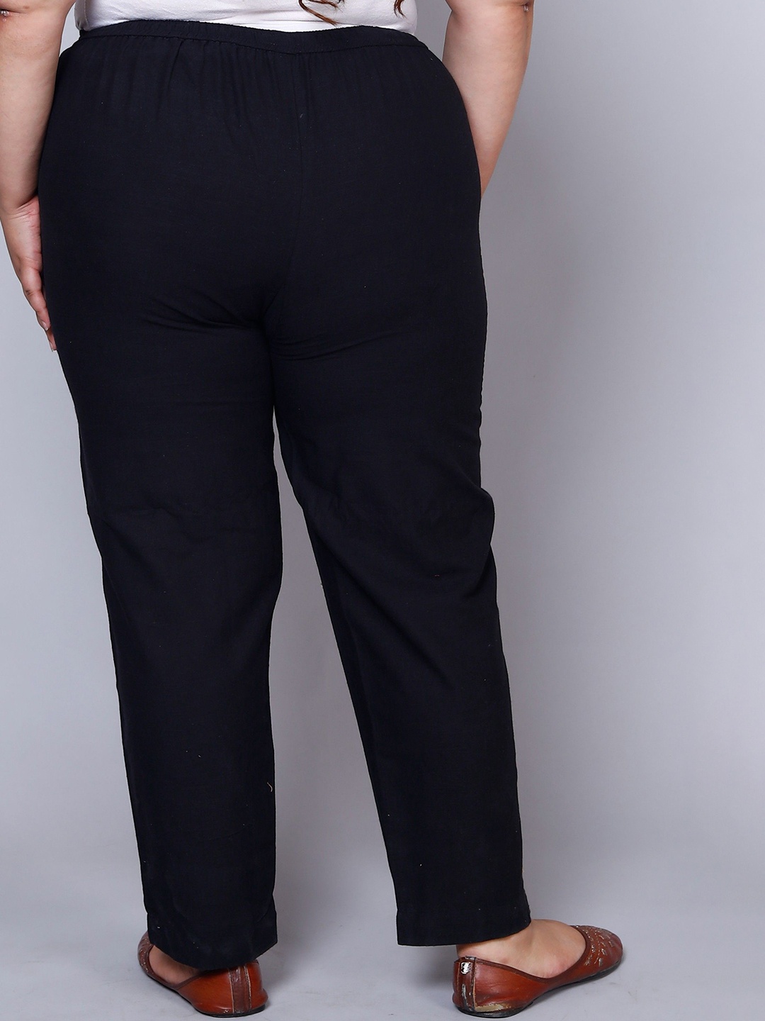 

Prin Fashion House Women Relaxed Straight Leg Cotton Trouser, Black
