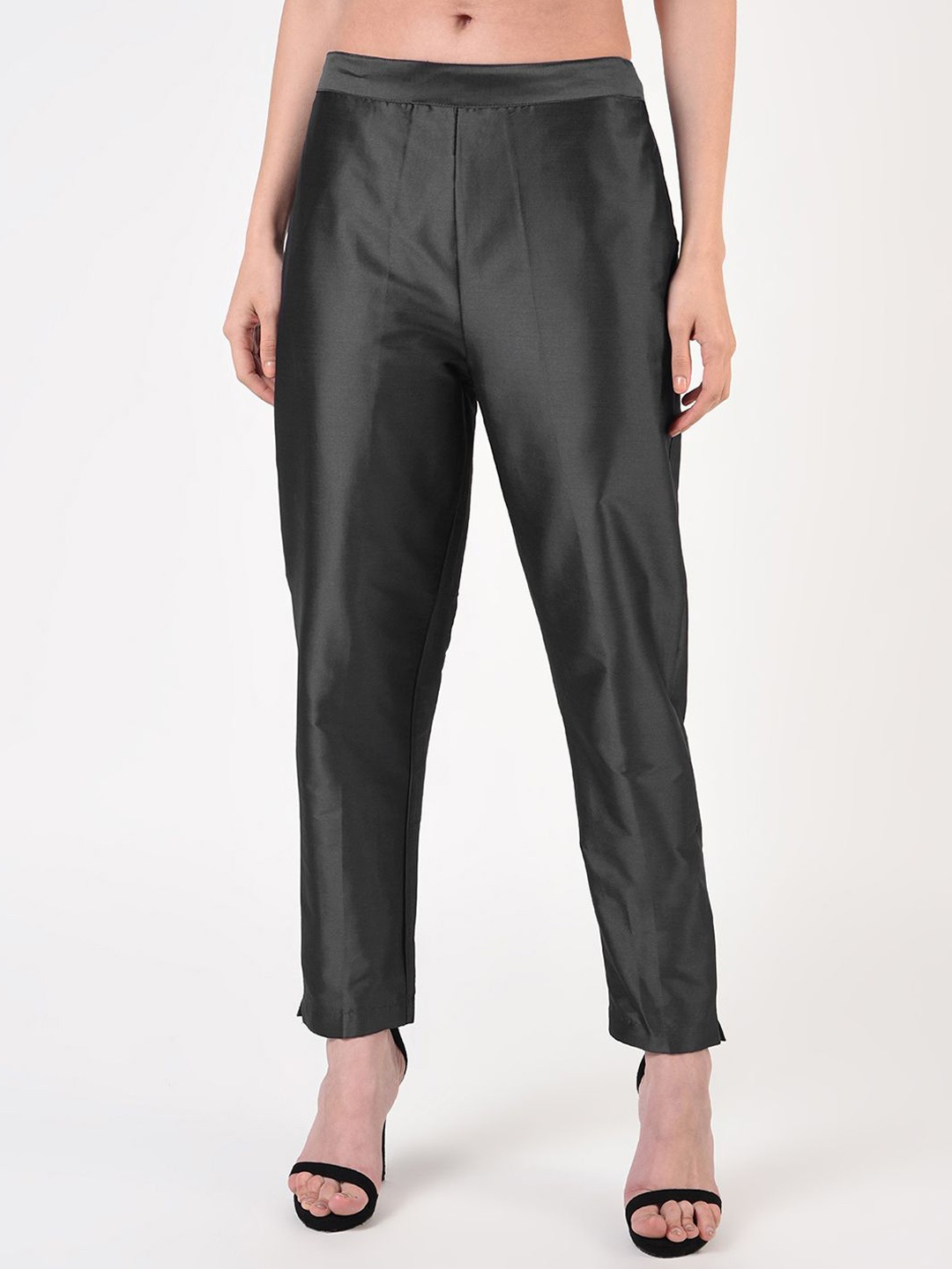

FLOREOS Women Relaxed Easy Wash Trousers, Black